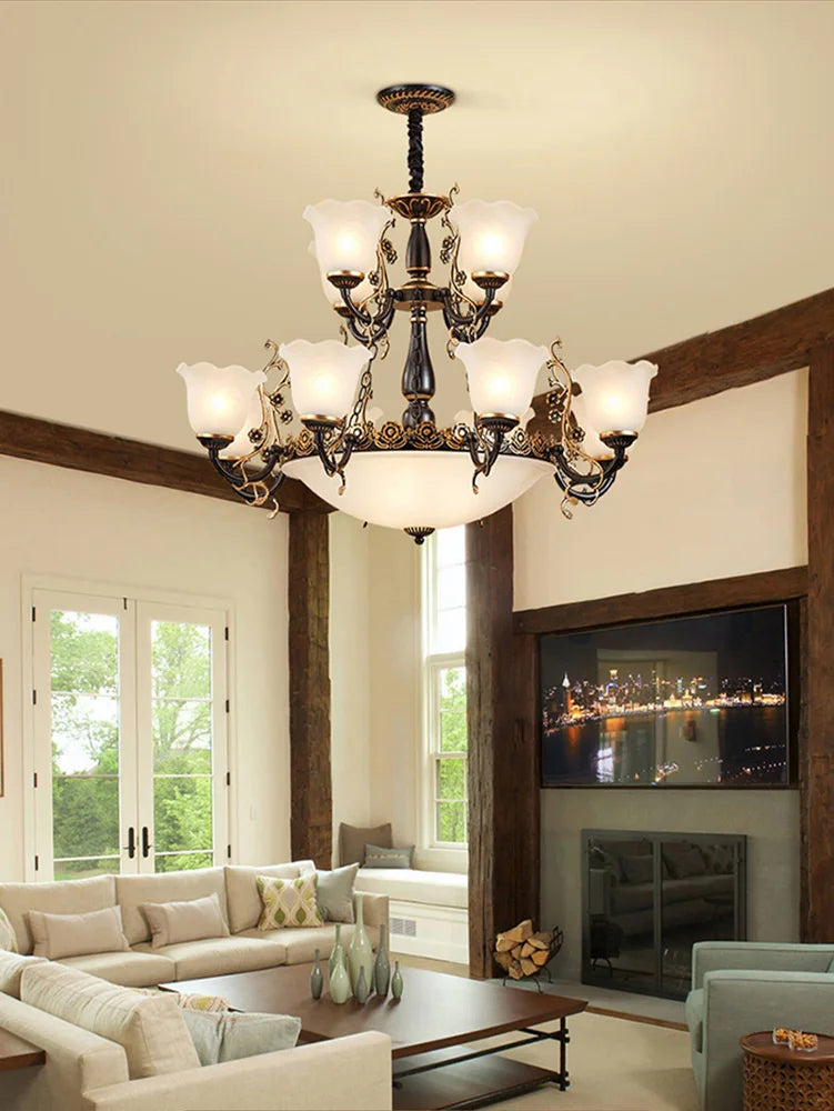 Modern Crystal Chandelier Glass Iron Frame