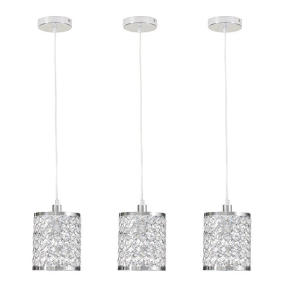 Crystal Pendant Light Modern Kitchen Island Lighting Adjustable White