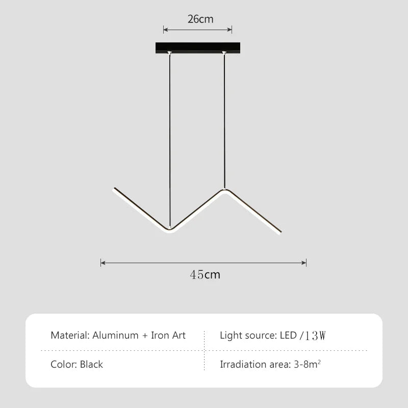 Minimalist Aluminum Pendant Light - Nordic Wave Design