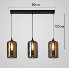 Nordic Smoke Glass Pendant Light for Dining Room