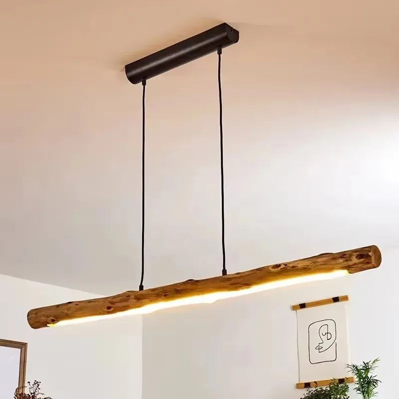 Lámpara Colgante Nórdica de Madera - Lámpara de Techo Minimalista
