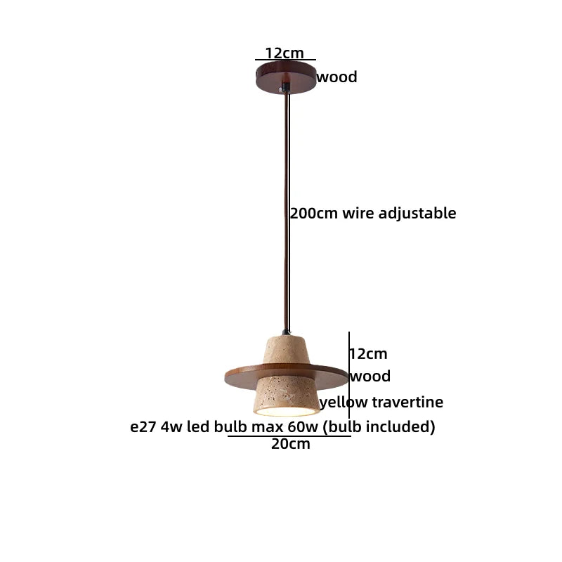 Wabi Sabi Wood Pendant Light for Bedroom