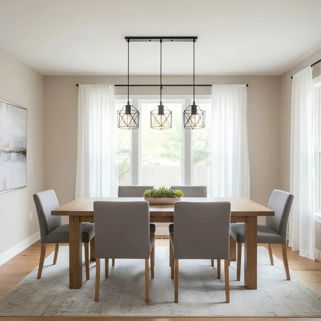 Industrial Iron Pendant Light 3-Head Hanging Lamp