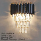 Black Gold Crystal Chandelier Modern Ceiling Light