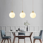 Nordic Brass Glass Pendant Light for Dining Room