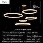 Luxury Crystal Ring Ceiling Pendant Chandelier Lights Dining Table Light Żyrandol Modern Chandeliers for Living Room Home Decor
