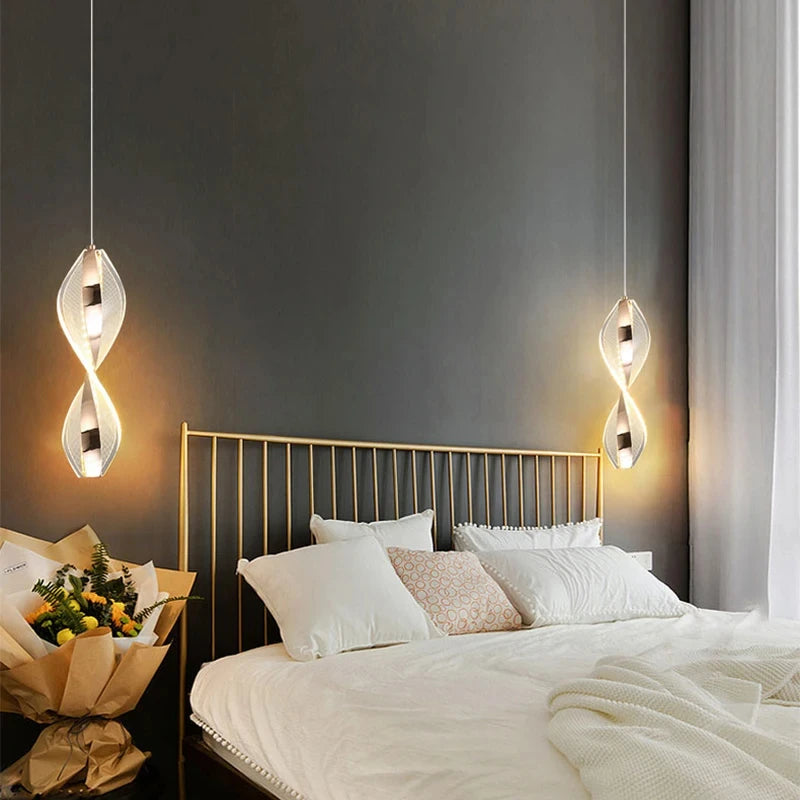 Modern Acrylic Geometric Pendant Light Bedroom Living Room Hanging Light Restaurant Lighting Led Pendant Lamps For Home Decor