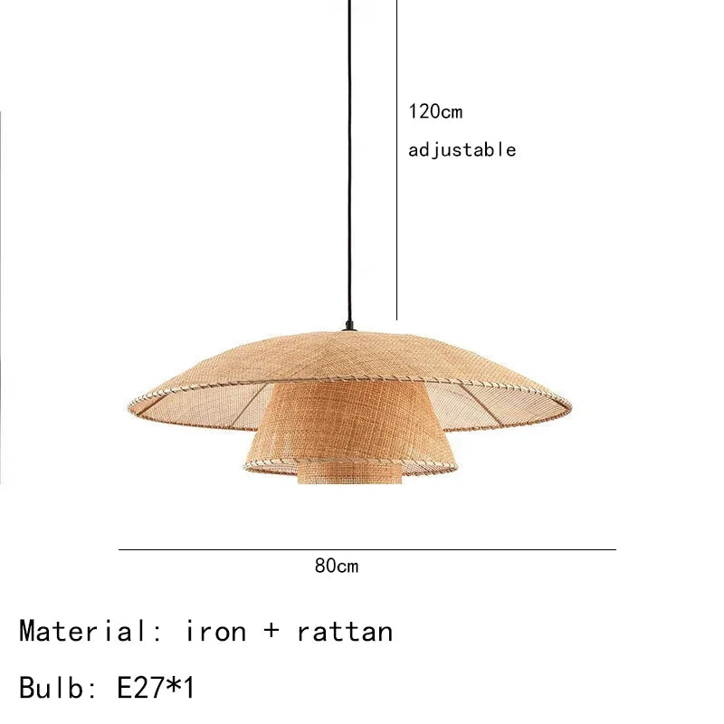 Modern Rattan Petal LED Pendant Lamp