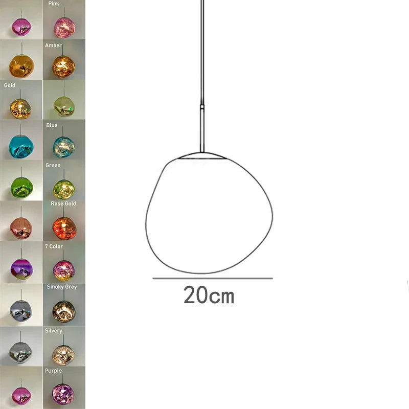 Nordic Glass Pendant Light - Lava Design Hanging Lamp