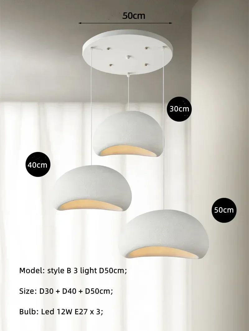 Minimalist White Resin Pendant Light for Dining Room