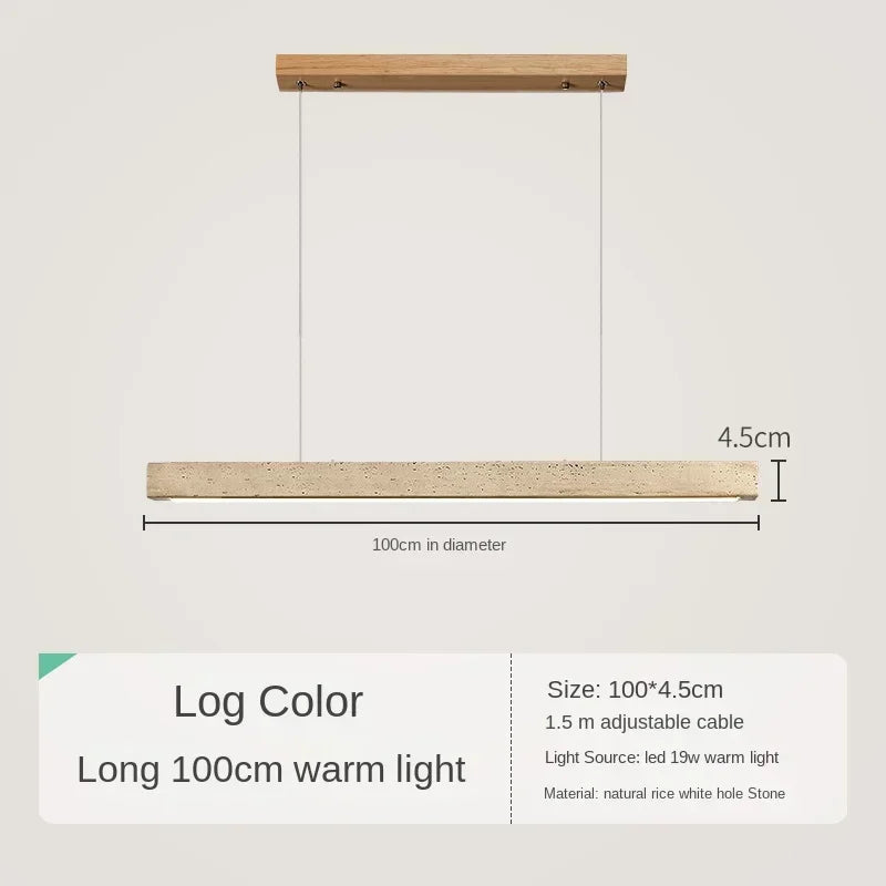 Minimalist Wood Stone Pendant Light for Dining