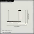 Nordic Minimalist Brass Pendant Light Linear Multi-Head