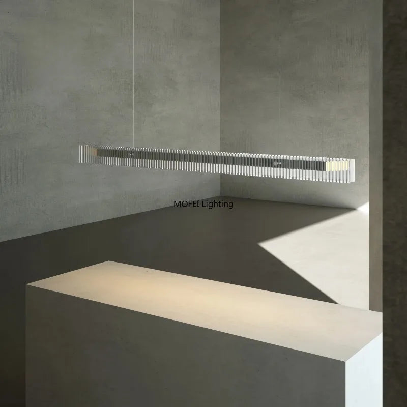 Minimalist Linear Pendant Light with Metal Finish