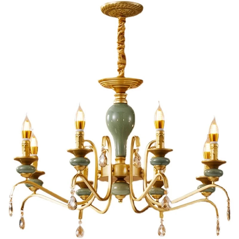 Mediterranean Ceramic Chandelier - Elegant Living Room Lighting