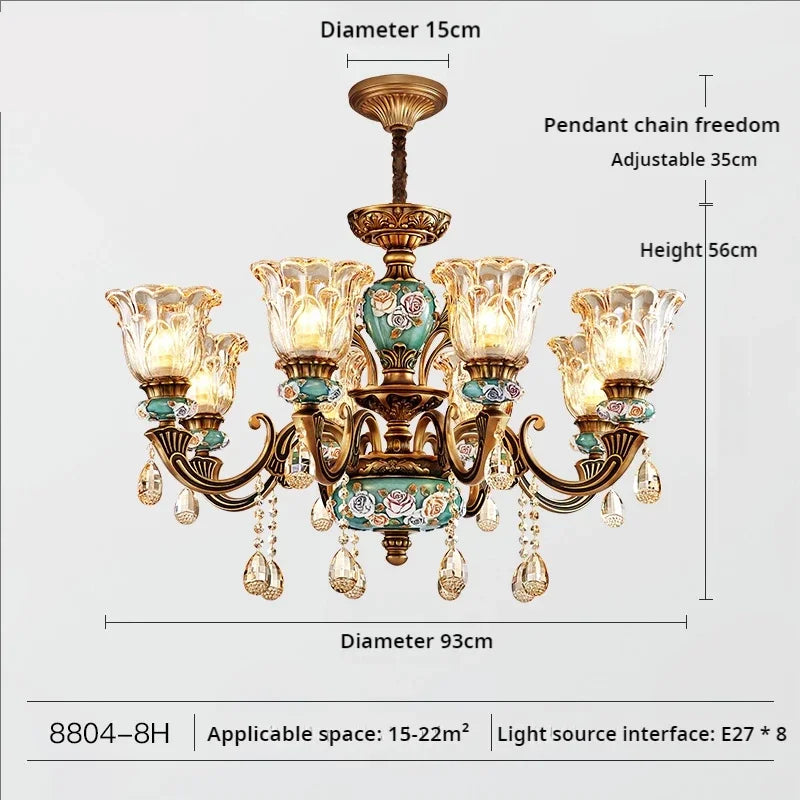 Luxury Zinc Alloy Chandelier with Resin Accents