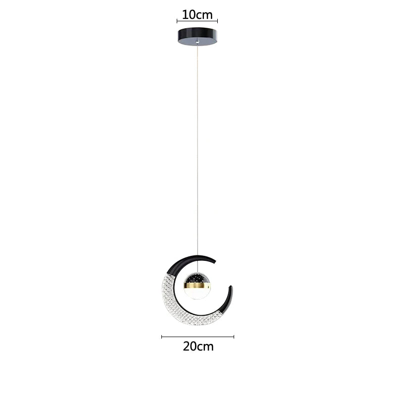 Nordic Iron Moon Star Pendant Light for Bedroom