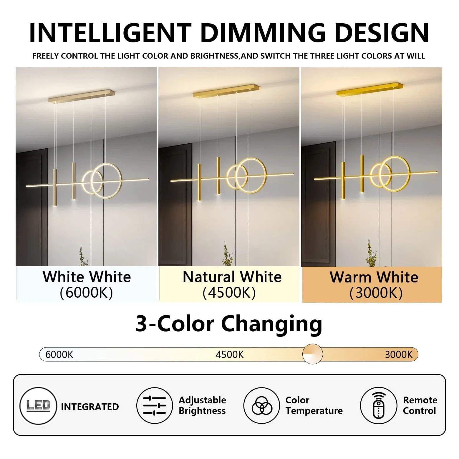 Lámpara Colgante LED Minimalista de Hierro para Comedor