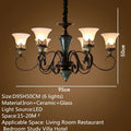 Vintage Ceramic Iron Chandelier Pendant Light