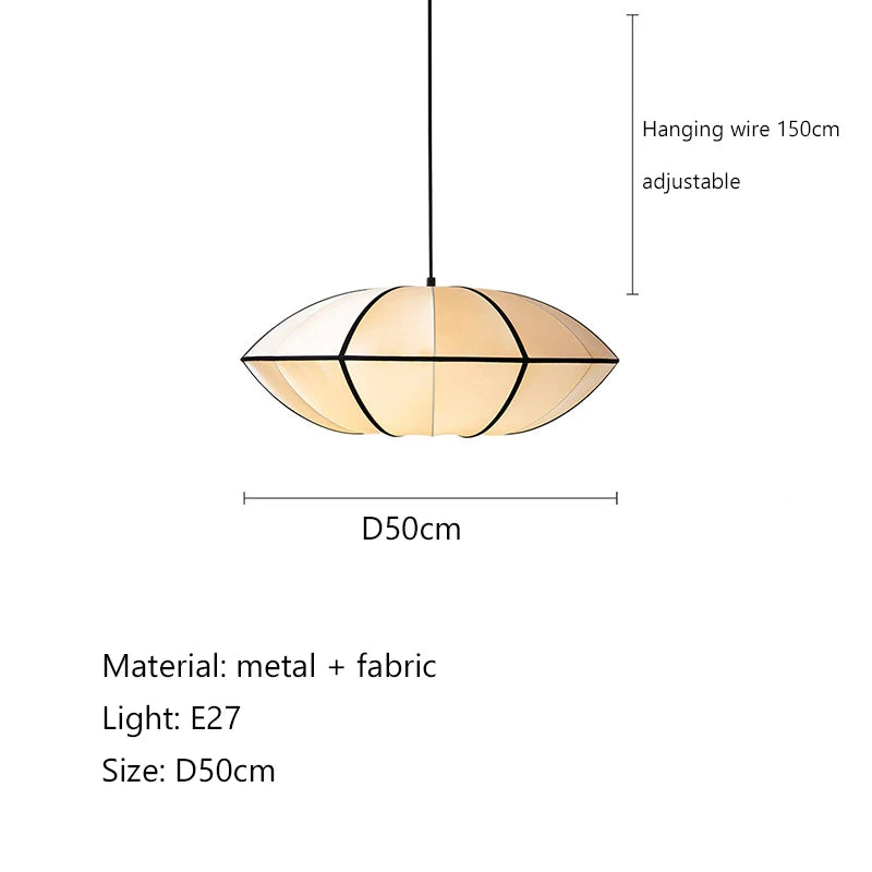 Nordic Fabric Pendant Light with Iron Frame
