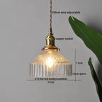 Nordic Glass Pendant Light with Copper Fixture