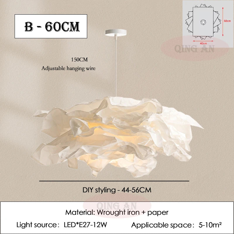Modern Paper Pendant Light - Artistic Hanging Lamp