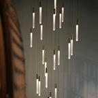 Minimalist Gold Copper Pendant Light for Staircase