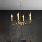 Retro Gold Candle Chandelier for Dining Room