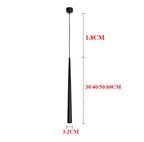 1Piece 30/40/50CM Cone LED Pendant Light Dia3cm Conical Aluminum Restaurant Bar Cafe Hanging Lamp Kitchen Dining Room Droplight