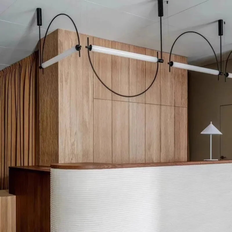 Minimalist Iron Arch Pendant Light for Living Room