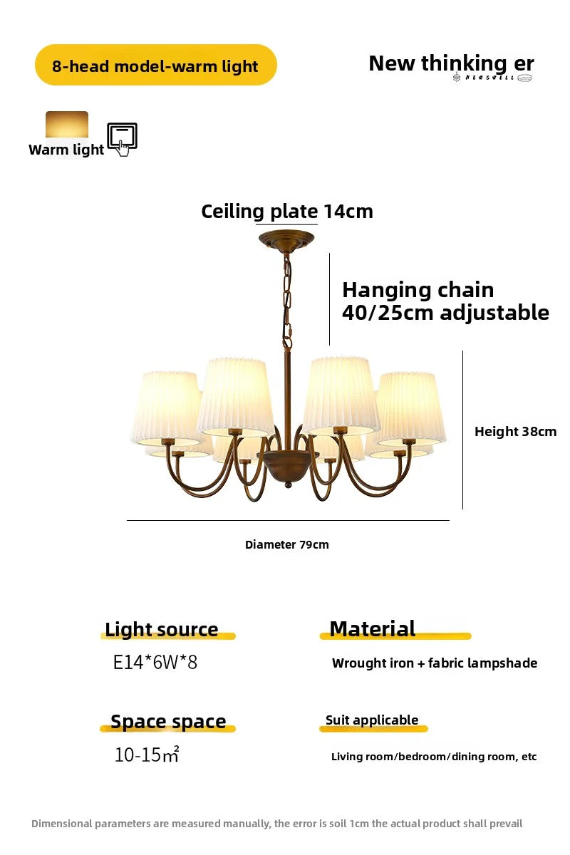 Rustic Pleated Crystal Pendant Light