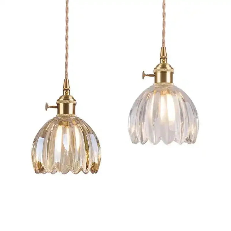 Lámpara colgante de cristal retro moderna con diseño de cuerda trenzada