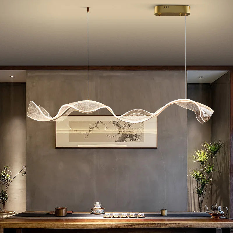 Lámpara colgante LED de onda nórdica para comedor
