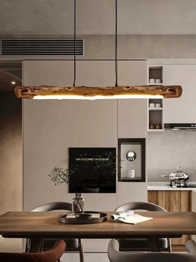 Lámpara colgante nórdica de madera para comedor