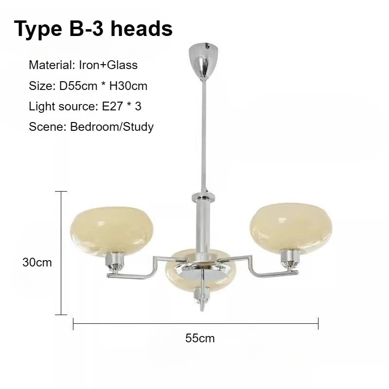 Modern Bauhaus Chrome Chandelier - Nordic Design