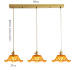 Retro Colored Glass Pendant Light Collection with Brass Fitting for Cafe