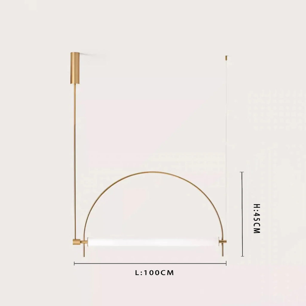Lámpara Colgante Minimalista de Arco de Hierro para Sala de Estar