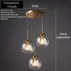 Nordic Glass Metal Pendant Light for Dining Room