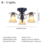 Vintage Iron Glass Pendant Chandelier Retro Loft