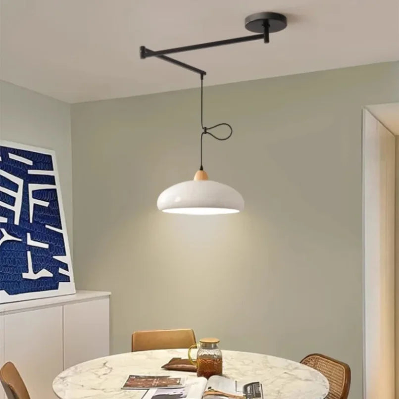 Nordic Iron Swing Arm Pendant Light for Dining Room