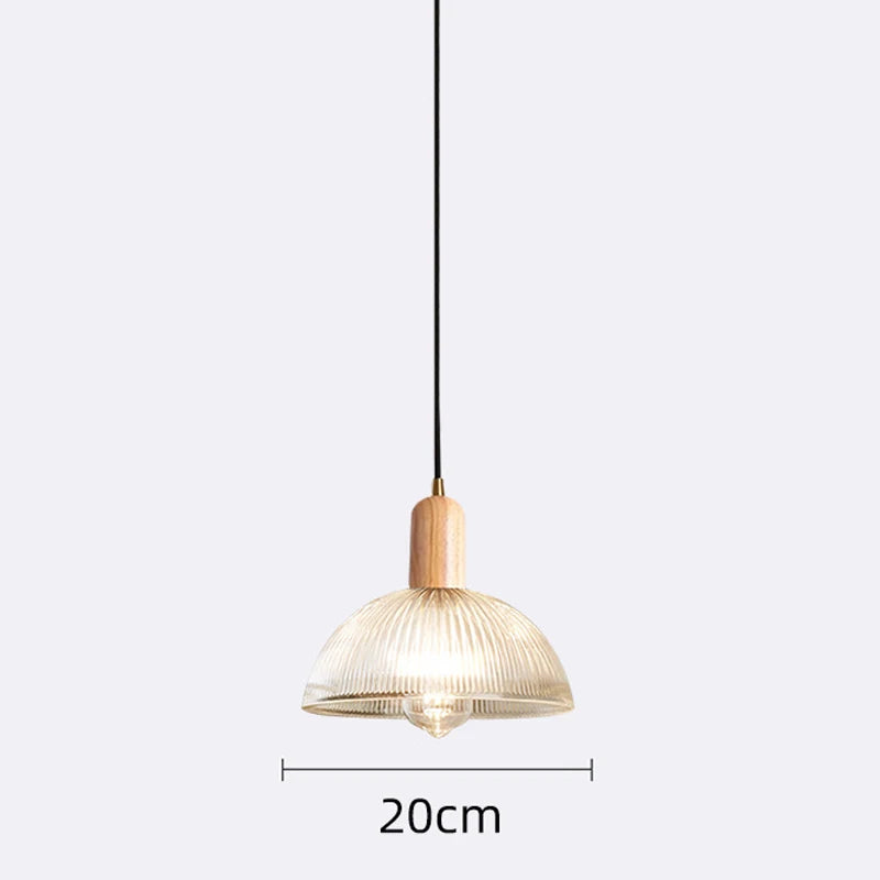Vintage Glass Pendant Light with Iron Base