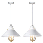 Retro Industrial Black Cone Pendant Light with Brass Fitting for Kitchen