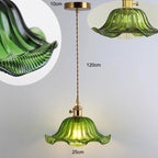 Retro Colored Glass Pendant Light Collection with Brass Fitting for Cafe
