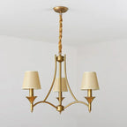 Vintage Copper Iron Pendant Light Gray Green Fabric