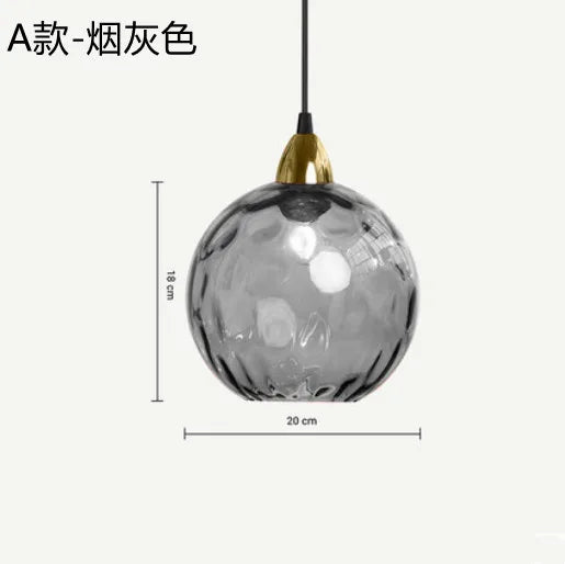 Nordic Dimpled Glass Ball Pendant Light in Jewel Colors for Kitchen
