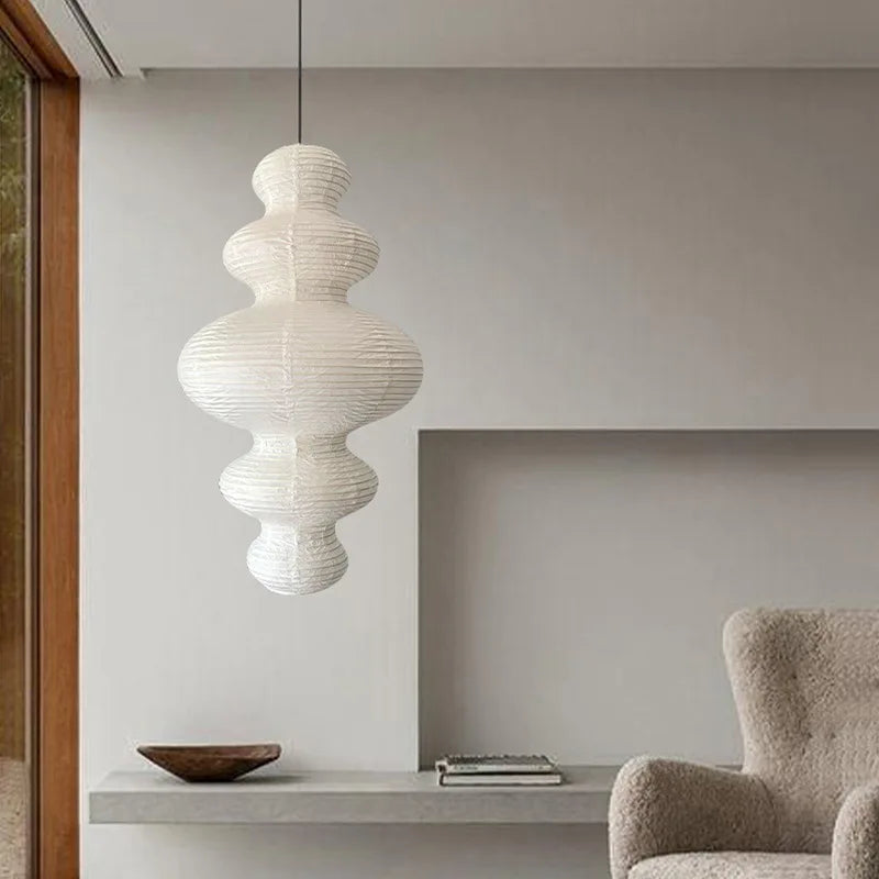 Nordic Rice Paper Pendant Light - Stacked Design