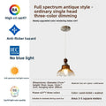 Vintage Glass Pendant Light with Iron Frame