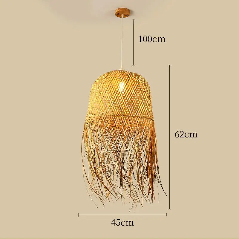 Retro Rattan Pendant Light for Kitchen & Dining