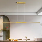 Lámpara Colgante Minimalista Dorada de Hierro para Comedor