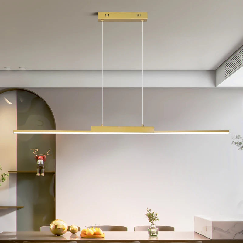 Minimalist Gold Iron Pendant Light for Dining Room