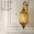 Moroccan Carved Brass Lantern Pendant Light for Restaurant and Hallway